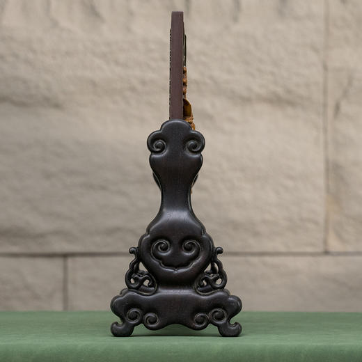 清 紫檀边座镶祁阳石屏芯二甲传胪插屏 商品图3