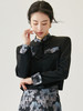扶摇 高级感超好看新中式国风唐装盘扣黑色短外套提花半身裙包臀裙高腰显瘦 商品缩略图4