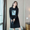 奢姿2023年冬装新款大码女装休闲印花裙子胖妹妹连帽卫衣连衣裙9934825930 商品缩略图1