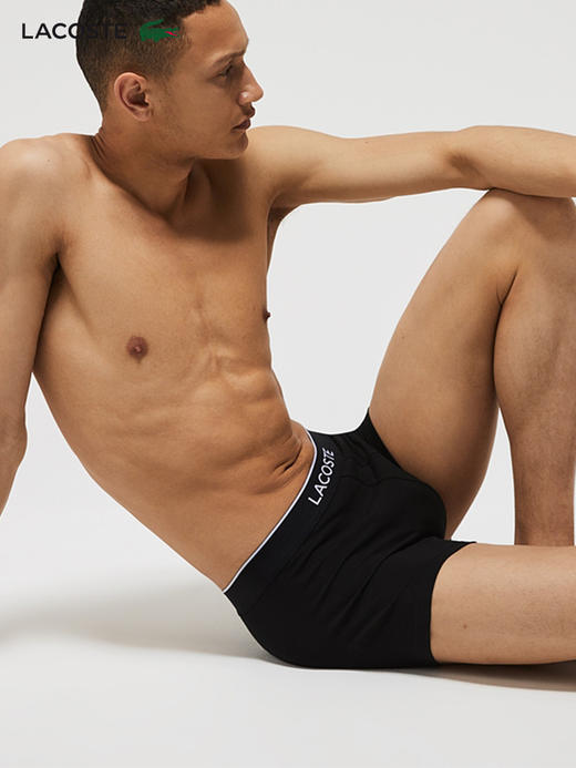 Lacoste法国鳄鱼男装新款居家透气舒适纯色3条装平角内裤5H3411-10 商品图0