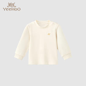 英氏儿童t恤2023秋装男女宝宝纯棉圆领打底衫上衣YLTAJ0P015A