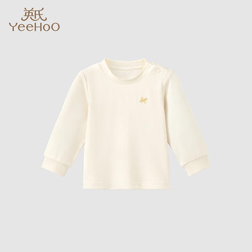 英氏儿童t恤2023秋装男女宝宝纯棉圆领打底衫上衣YLTAJ0P015A 商品图0