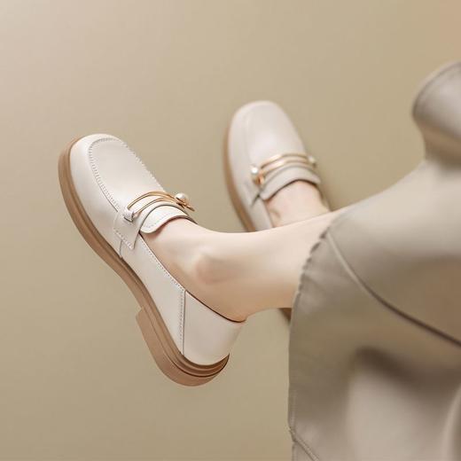 ZHR乐福鞋2023秋新英伦风小皮鞋豆豆鞋厚底女鞋一脚蹬平底单鞋女 商品图5