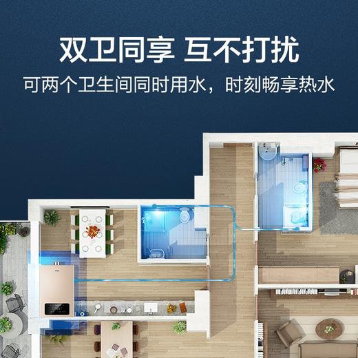 海尔（Haier）16升 双增压 双循环 零冷水 燃气热水器 五重净化 WIFI智控JSQ30-16JR5(12T)U1 天然气 商品图2