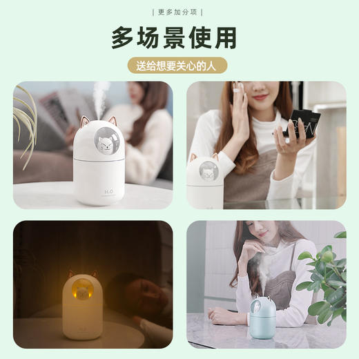 新款小夜灯萌宠猫usb迷你加湿器家用卧室静音小型桌面创意礼品 商品图1