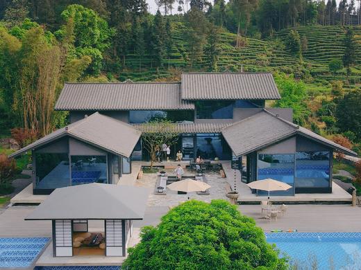 【雅安-185号院】4房泳池/温泉私汤小院，万亩茶山里，带地暖、临溪、采茶，大草坪，占地1200㎡，超大泳池cj 商品图1