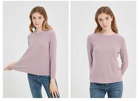 FF竹纤维女士山茶油罗纹养肤圆领打底衫3603