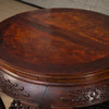 清 红木镶瘿木雕花果纹双拼圆桌及圆凳成套（一桌四凳） 商品缩略图1