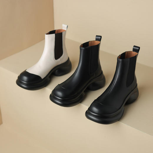 轻巧舒适，里外全皮厚底增高短靴MDY-M3009-19 商品图4