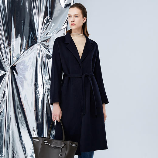 EITIE爱特爱冬季新款气质中长款宽松大气毛呢大衣外套7614304 商品图2