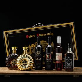 洋酒威士忌 龙船申纳特镀金双太阳组合 XO白兰地六支珍藏组合装 花样组合6支礼盒装