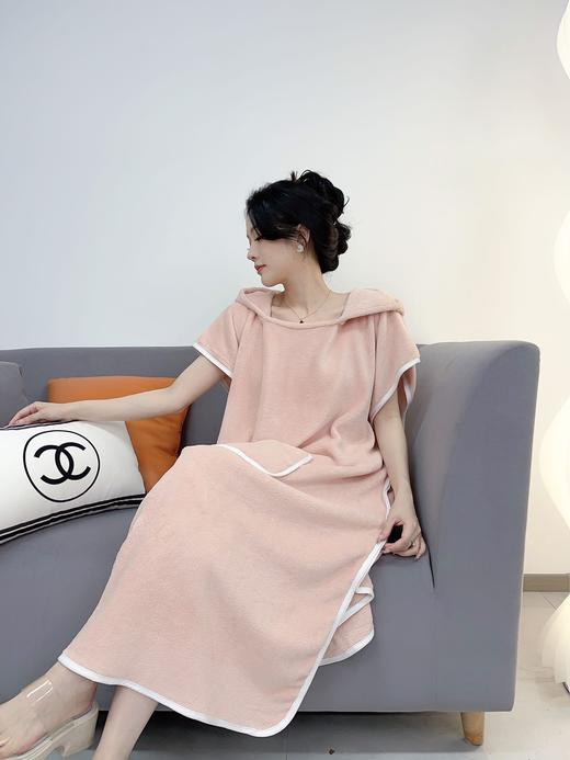 亦色可可连帽斗篷浴袍女士大码家用带帽浴巾强吸水速干不掉毛睡袍 商品图8