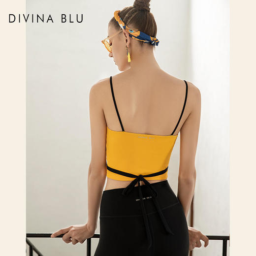 DIVINABLU巴黎系列裸感瑜伽背心女短款吊带带胸垫美背运动内衣巴黎裸感文胸02 商品图1
