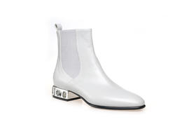 豪麟名鞋进口迪嘉女装羊皮革时尚雅致靴FW23477N灰色