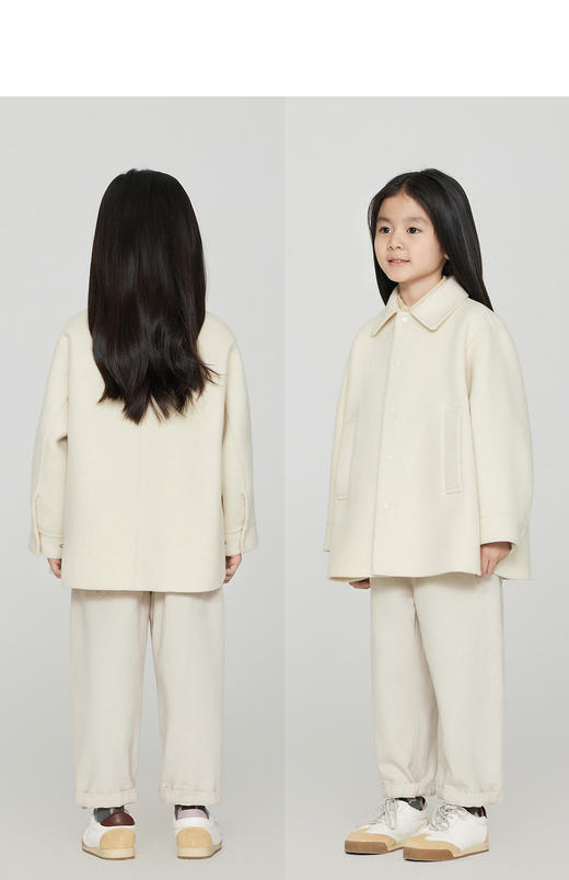 jnby   23年秋款  双面呢简约中长款呢大衣  1N9810440 商品图10