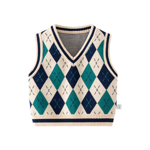 童心未泯，英伦风范！格子婴儿马甲背心纯棉A类婴儿马甲秋季外穿英伦风男童马甲针织衫lmzbsh 商品图4