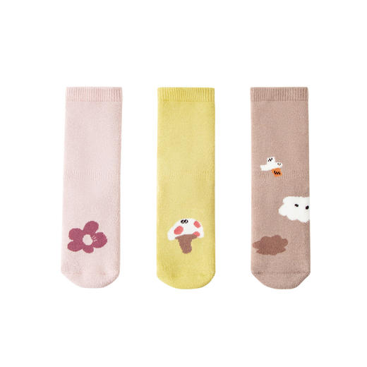 【植物芯】迷你巴拉男女童袜子3双装秋冬宝宝透气舒适儿童袜 商品图4