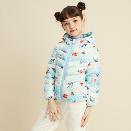 笛莎Deesha 女童羽绒服轻薄秋冬2023新款时尚轻薄羽绒服 商品图3