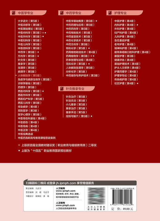 人体解剖学（第5版） 2023年9月学历教材 9787117349260 商品图2