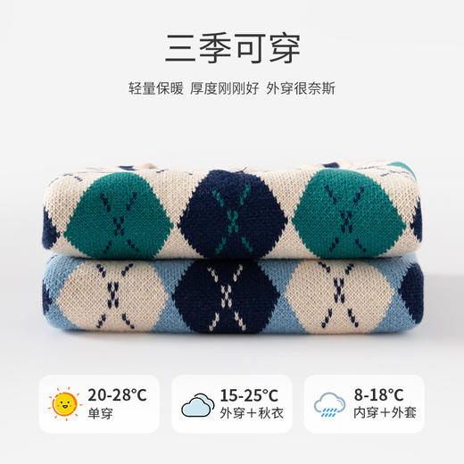 童心未泯，英伦风范！格子婴儿马甲背心纯棉A类婴儿马甲秋季外穿英伦风男童马甲针织衫lmzbsh 商品图2