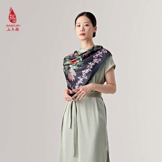 SAINTJOY/上久楷真丝方巾 双面印花真丝方巾 花宴  FJS23014 商品图2