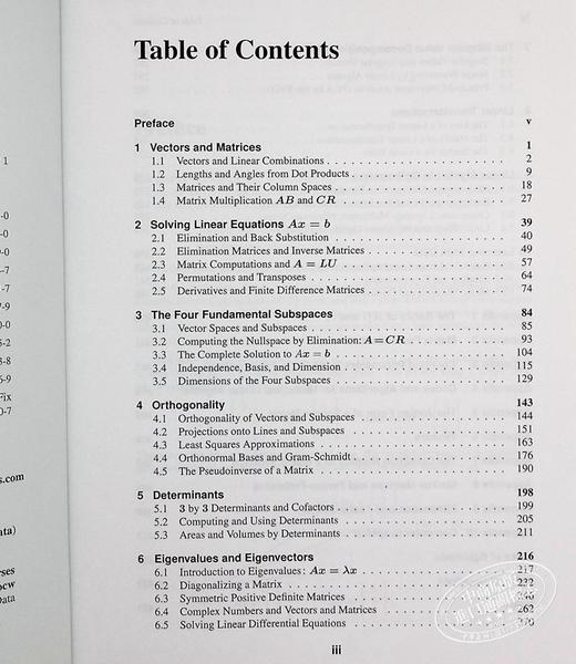 预售 【中商原版】线性代数入门  英文原版 Introduction to Linear Algebra 精装 Gilbert Strang 第6版 商品图4