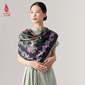 SAINTJOY/上久楷真丝方巾 双面印花真丝方巾 花宴  FJS23014