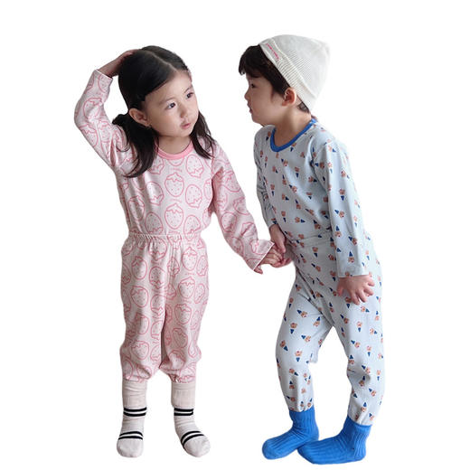 【冬蚕丝羊毛，儿童内衣保暖好】宝宝穿上，可爱萌动。秋衣秋裤，轻松搭配。无骨无痕，舒适自在。家居套装，温馨享受。 商品图4