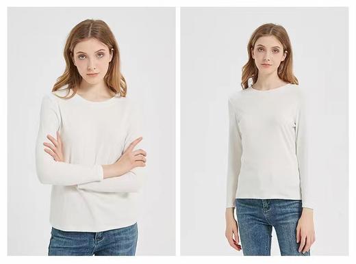 FF竹纤维女士山茶油罗纹养肤圆领打底衫3603 商品图1