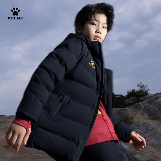 卡尔美2023秋冬新款儿童连帽中长款棉服 商品图0