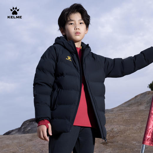 卡尔美2023秋冬新款儿童连帽中长款棉服 商品图2