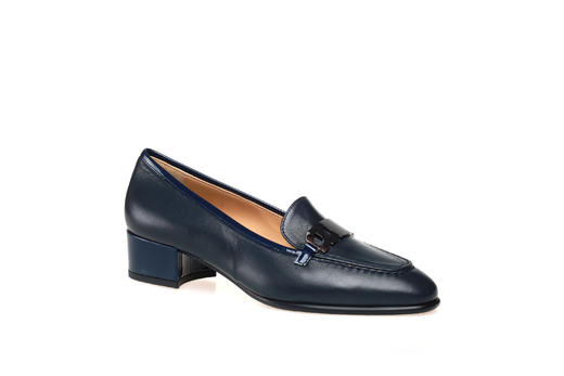 豪麟名鞋进口迪嘉女装羊皮革意式柔美皮鞋FW23394P蓝色 商品图0