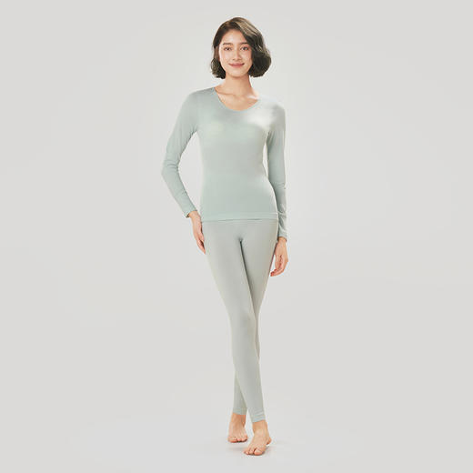 都市丽人轻暖保暖衣女5至15度适穿无缝保暖衣薄款套装秋衣秋裤新年本命年红品LW3AA6 商品图1