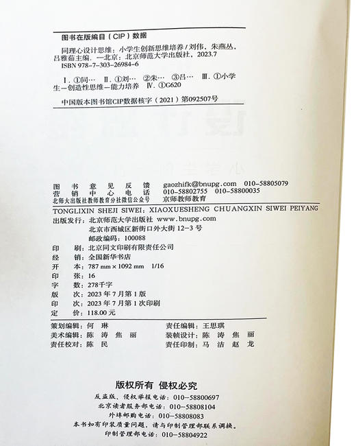 同理心设计思维：小学生创新思维培养 9787303269846 北京师范大学出版社 商品图3