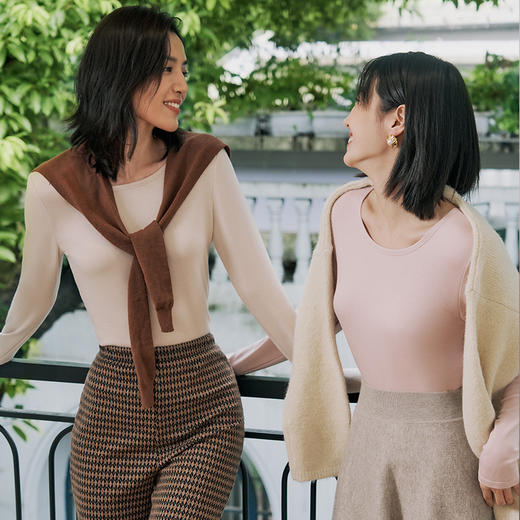 都市丽人舒暖保暖衣负5至5度适穿无缝面料暖洋洋女士发热纤维保暖衣中厚款套装新年本命年红品LW31B3 商品图3