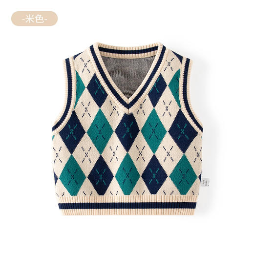 童心未泯，英伦风范！格子婴儿马甲背心纯棉A类婴儿马甲秋季外穿英伦风男童马甲针织衫lmzbsh 商品图5