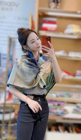 优品堂【雍容华贵3】薯筤染110重磅双面绫罗绸缎之“花罗”方巾