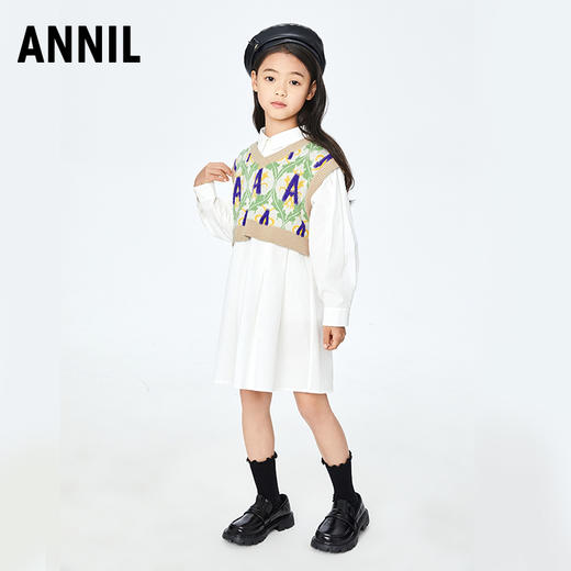 【实体店同款】女童装连衣裙套装秋新款长袖裙子安奈儿童装AG333652 商品图2