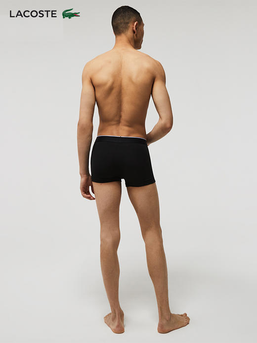 Lacoste法国鳄鱼男装新款居家透气舒适纯色3条装平角内裤5H3411-10 商品图1
