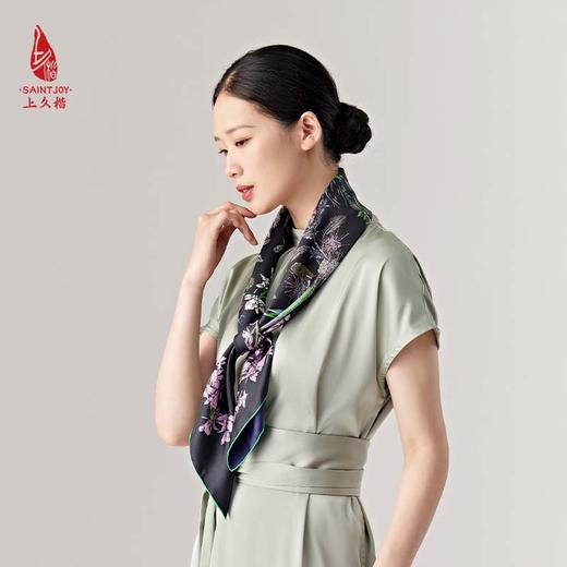 SAINTJOY/上久楷真丝方巾 双面印花真丝方巾 花宴  FJS23014 商品图7