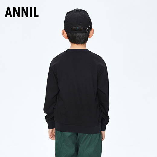 【实体店同款】男童卫衣圆领黑色秋新款休闲安奈儿童装AB331700 商品图3