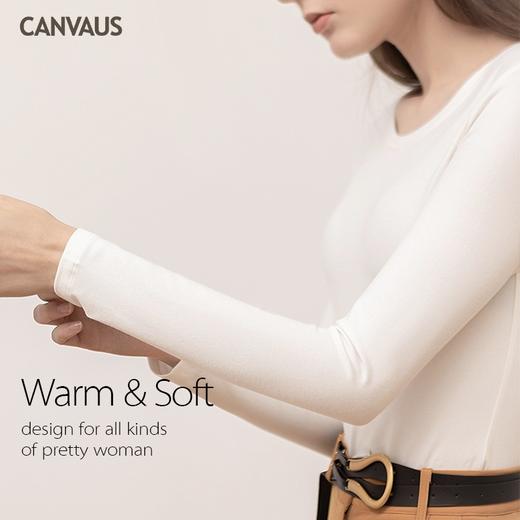 「四色可选！薄款磨毛」秋冬女装新款棉质保暖 防寒纯色圆领打底衫长袖T恤女上衣 商品图2