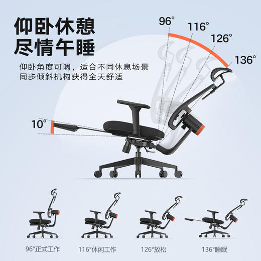【美国人体工学】宠腰自动追背人体工学椅 专利设计多角度调节 办公室减压护脊护腰 免安装拆箱即用 商品图1