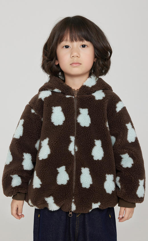 jnby   23年秋款  小熊耳朵连帽撞色摇粒绒仿皮草 1N9A12940 商品图6