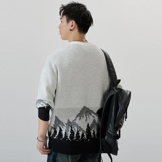 【圈】【新款DQ】大依优型大码针织衫毛衣加肥加大长袖高弹力休闲宽松版提花上衣内搭潮款 商品图2