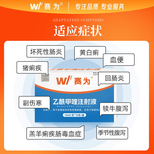 赛为乙酰甲喹注射液兽用猪牛羊肠炎痢疾重度腹泻拉稀药黄白痢针剂 商品图1