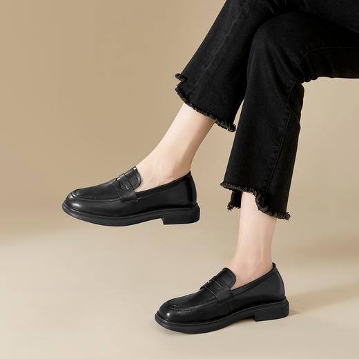 ZHR厚底乐福鞋2023秋季新款英伦风法式小皮鞋jk一脚蹬单鞋ins女鞋 商品图1