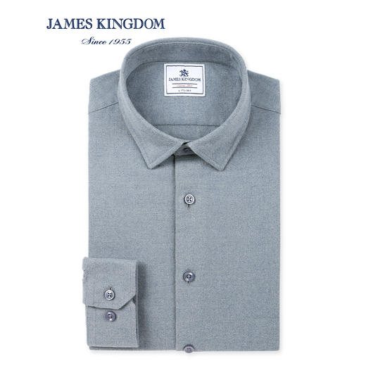 【SORONA柔软舒适保暖衬衫】占姆士男士秋冬新款商务纯色长袖修身抗皱衬衣 商品图4