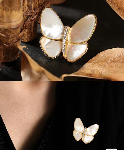 新出彩贝🉐️ 长公主同款 海贝蝴蝶胸针 海水贝➕高级合金➕锆石 商品图7