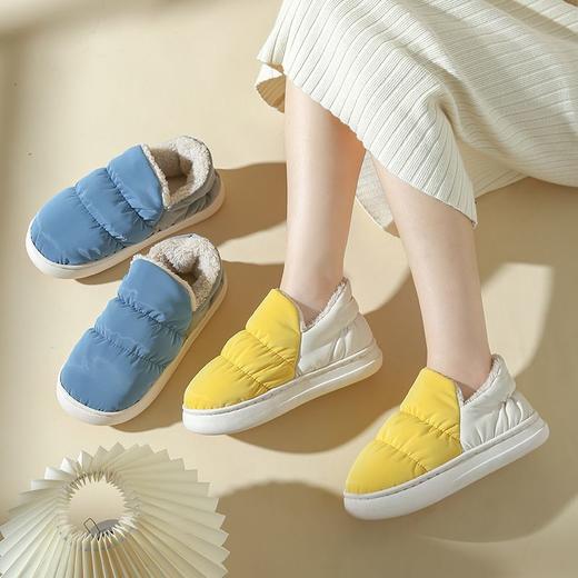 羽绒布包跟棉拖女冬季高颜值情侣款超轻居家月子鞋厚底保暖拖鞋 商品图6